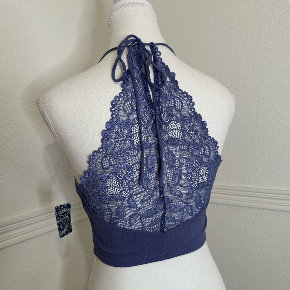 Free People Intimately The Century Lace Brami Chambray Blue - Picture 3 of 4